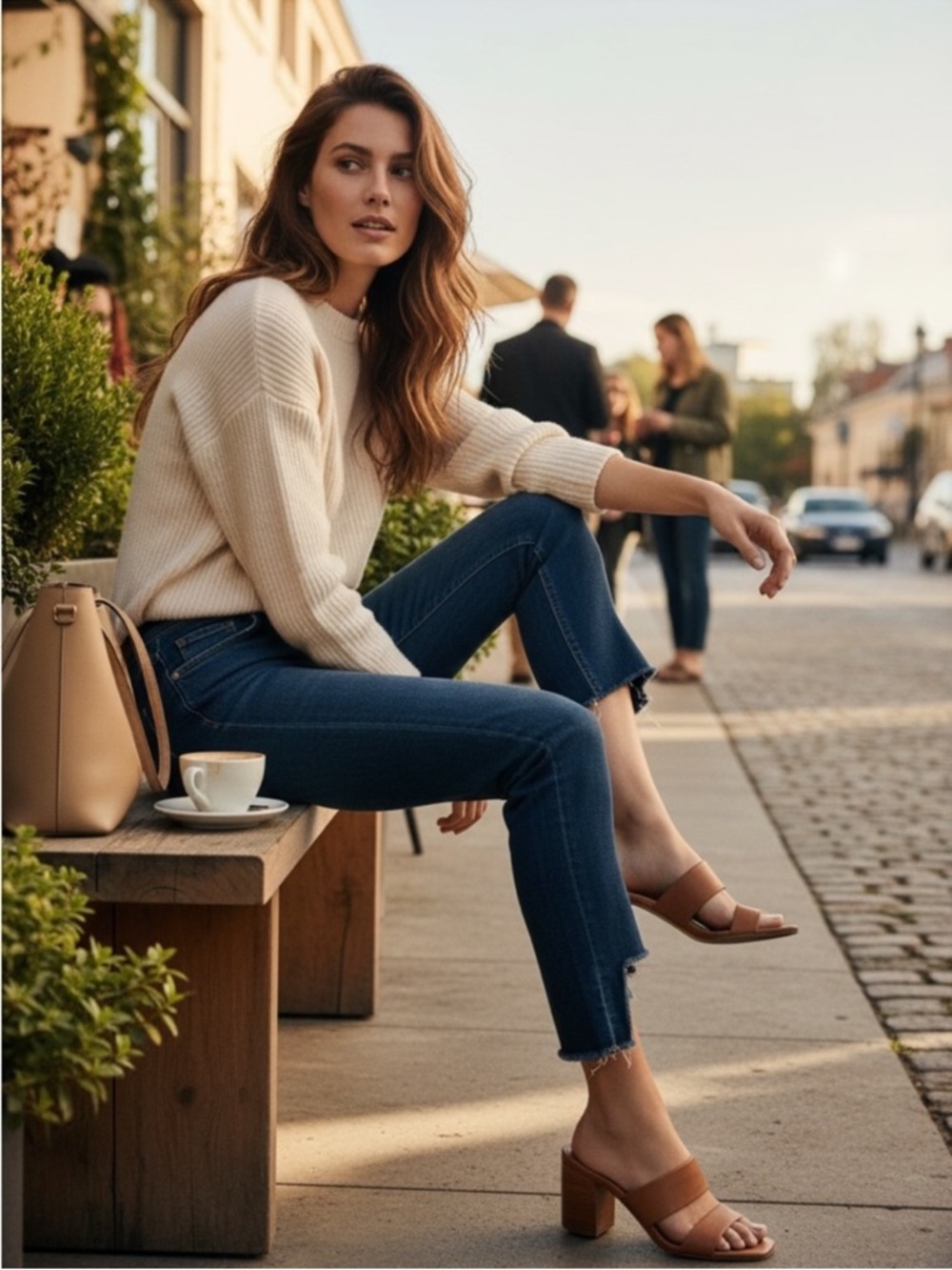 rag & bone Cropped Dark Blue Straight-Leg Jeans